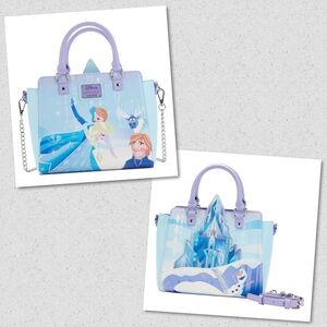 LOUNGEFLY Disney NWT Frozen Princess Elsa Castle Cross Body Bag